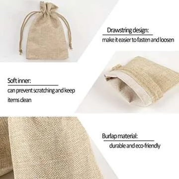75 Pcs Small Burlap Gift Bags with Drawstring for All Occasions