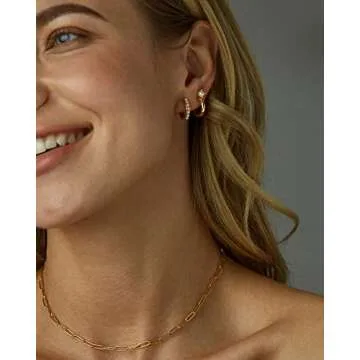 Elegant MOROTOLE 925 Silver Pearl Huggie Hoops Earrings