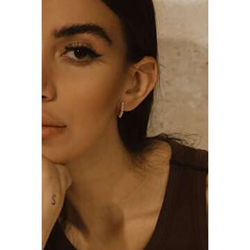 Elegant MOROTOLE 925 Silver Pearl Huggie Hoops Earrings