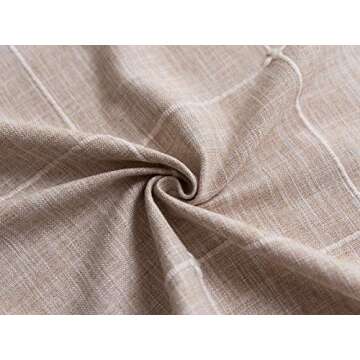 LINENLUX Striped Cotton Linen Tablecloth with Tassels