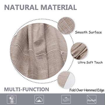 LINENLUX Striped Cotton Linen Tablecloth with Tassels