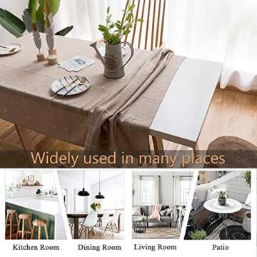 LINENLUX Striped Cotton Linen Tablecloth with Tassels