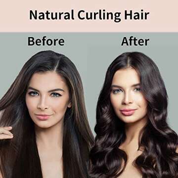 Hair Rollers for Heatless Overnight Curls - Soft Rubber Curling Rod Headband and Hair Claw Clip Set - Satin Pink