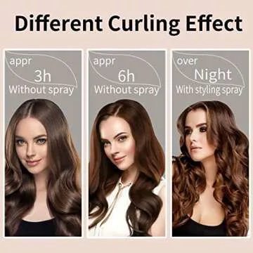 Hair Rollers for Heatless Overnight Curls - Soft Rubber Curling Rod Headband and Hair Claw Clip Set - Satin Pink