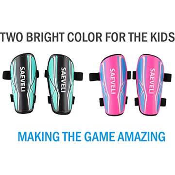 Saeveli Soccer Shin Guards for Toddlers Kids Youth - Lightweight and Durable Shin Pads with Adjustable Straps for Kids 2-14 Years Old Boys and Girls (XS, Pink)