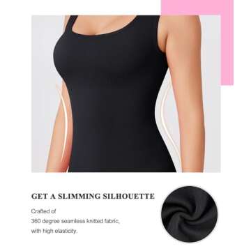 SCARBORO Compression Shapewear Tank Tops for Women Tummy Control Cami Square Neck Camisole Tanks Shaper