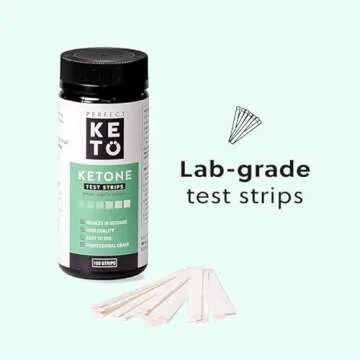 Perfect Keto Ketone Test Strips Kit for Testing Ketones on Low Carb Ketogenic Diet, Monitor Ketosis, Keto Diet Tracker, Urine Test Strips, 100 CT