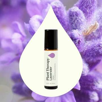 Plant Therapy Lavender Essential Oil 100% Pure, Pre-Diluted Roll-On, Natural Aromatherapy, Therapeutic Grade 10 mL (1/3 oz)