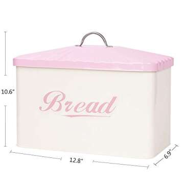 X649 Pink Metal Square Home Kitchen Gifts Bread Bin/Box/Container Biscuit Tea Coffee Sugar Tin Canister Set (Pink)