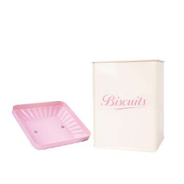 X649 Pink Metal Square Home Kitchen Gifts Bread Bin/Box/Container Biscuit Tea Coffee Sugar Tin Canister Set (Pink)
