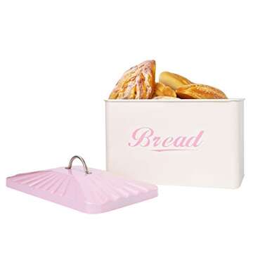 X649 Pink Metal Square Home Kitchen Gifts Bread Bin/Box/Container Biscuit Tea Coffee Sugar Tin Canister Set (Pink)