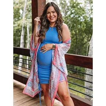 Moss Rose Summer Kimono Cover Up for Women