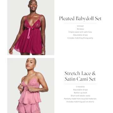 Victoria's Secret Pleated Babydoll, Dusk Mauve, Small