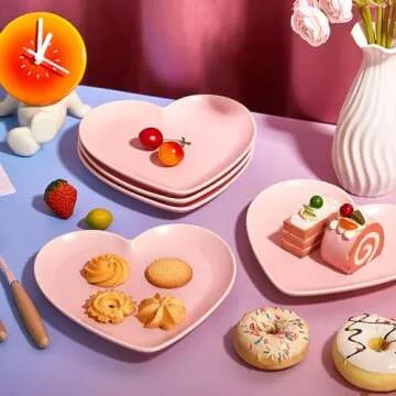 Suclain Heart Shaped Plates Set for Romantic Occasions