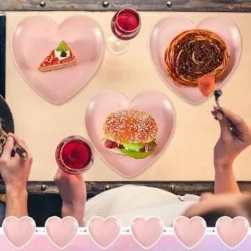 Suclain Heart Shaped Plates Set for Romantic Occasions