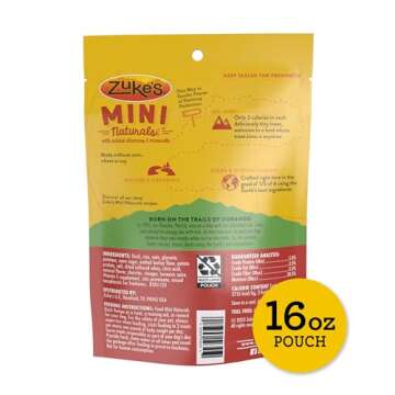 Zuke’s Mini Naturals Dog Training Treats for Dogs of All Sizes, Pet Treats made with Real Duck, 16 oz. Resealable Pouch - 16 oz. Bag