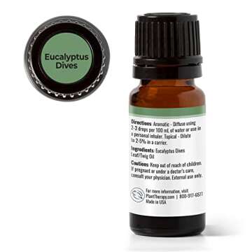 Plant Therapy Eucalyptus Dives Essential Oil 10 mL (1/3 oz) 100% Pure, Undiluted, Therapeutic Grade
