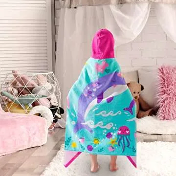 VOOVA & MOVAS Kids Hooded Beach Towels (3-10Years, 30''X50) | 100% Cotton | Large Soft Thick Absorbe...