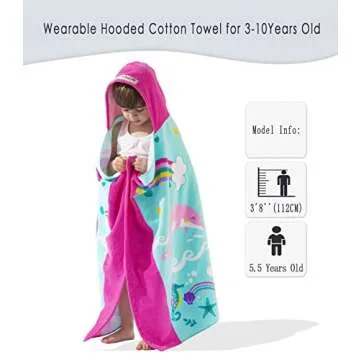 VOOVA & MOVAS Pink Whale Kids Hooded Beach Towel - 100% Cotton