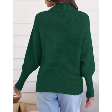 ZESICA Women's Cozy V Neck Fall Sweater Jumper Top