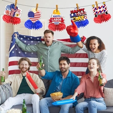 8pcs Honeycomb Centerpieces for Labor Day Celebrations