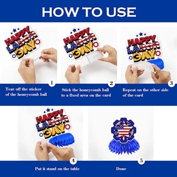 8pcs Honeycomb Centerpieces for Labor Day Celebrations