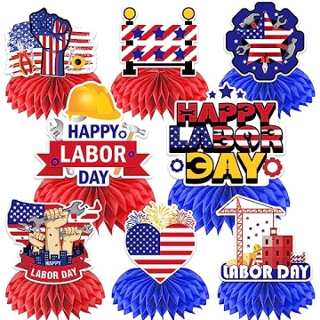 8pcs Honeycomb Centerpieces for Labor Day Celebrations