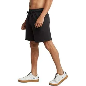 Hanes Men's Originals Sweat, Heavyweight Fleece Shorts with Pockets, 8", Black