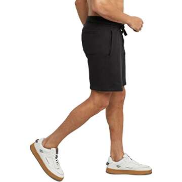Hanes Men's Originals Sweat, Heavyweight Fleece Shorts with Pockets, 8", Black