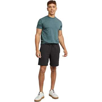 Hanes Men's Originals Sweat, Heavyweight Fleece Shorts with Pockets, 8", Black