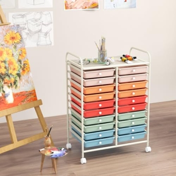 GOFLAME 20-Drawer Rolling Storage Cart for Organizing