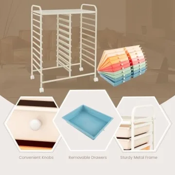 GOFLAME 20-Drawer Rolling Storage Cart for Organizing
