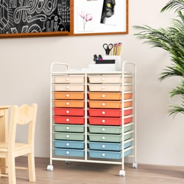 GOFLAME 20-Drawer Rolling Storage Cart for Organizing