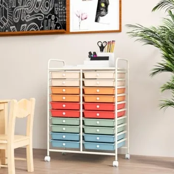GOFLAME 20-Drawer Rolling Storage Cart for Organizing