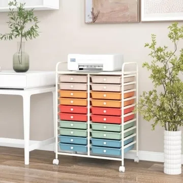 GOFLAME 20-Drawer Rolling Storage Cart for Organizing