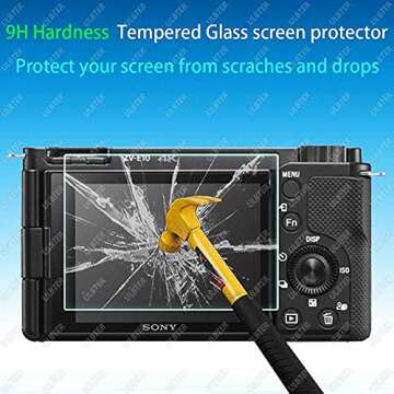 Screen Protector for Sony Alpha ZV-E10 ZVE10 ZV-1F ZV1F ZV-1 II ZV-1 ZVI ZV1II [Not for ZV-E10 II]Camera & Hot Shoe Cover ,ULBTER 0.3mm 9H Hardness Tempered Glass Cover Anti-Scrach Anti-Bubble [3+2 Pack]