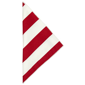 Red Stripe Cloth Napkins for Holidays, Set of 4, 100% Cotton