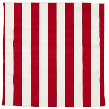 Red Stripe Cloth Napkins for Holidays, Set of 4, 100% Cotton