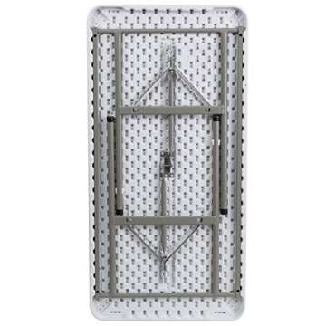 Flash Furniture Elon 4' Rectangular All-Occasion Plastic Folding Event Table, Foldable Portable Banquet Table for Indoor/Outdoor Events, White