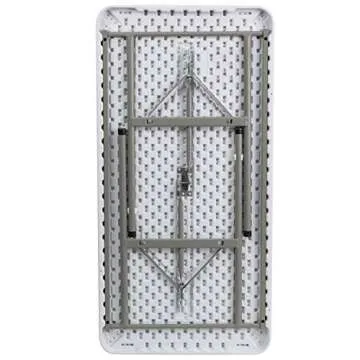 Flash Furniture Elon 4' Rectangular All-Occasion Plastic Folding Event Table, Foldable Portable Banquet Table for Indoor/Outdoor Events, White