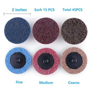 LotFancy 2 Inch Sanding Discs for Die Grinder, 46PCS