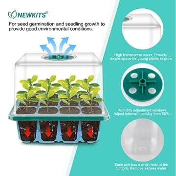 NEWKITS Seed Starter Tray Kit for Seed Germination Success