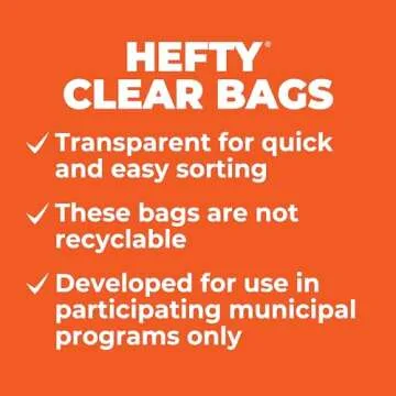 Hefty Clear Trash Bags 30 Gallon 36 Count - Durable and Secure