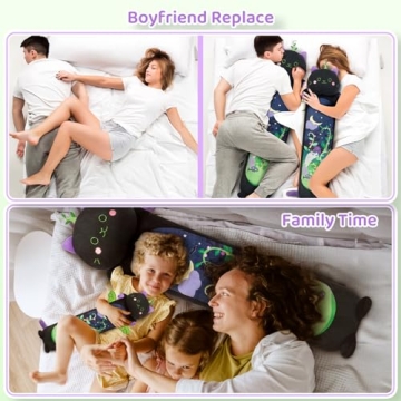 Mewaii Long Cat Plush - Kawaii Black Cat Body Pillow