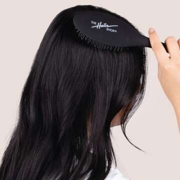 The Hair Shop Black Loop Brush - Salon Professional Grade with Matted Black and Ergonomic Design - S...