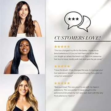 The Hair Shop Black Loop Brush - Salon Professional Grade with Matted Black and Ergonomic Design - Safe Detangler Tool for 100% Remy Human and Synthetic Hair Extensions and Wigs