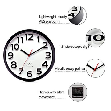 DreamSky Silent Wall Clock 13 Inch - Stylish Timepiece