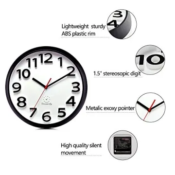 DreamSky Silent Wall Clock 13 Inch - Stylish Timepiece
