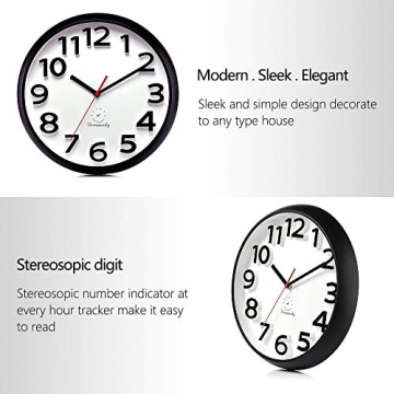 DreamSky Silent Wall Clock 13 Inch - Stylish Timepiece