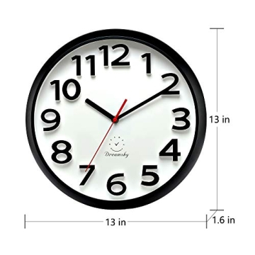 DreamSky Silent Wall Clock 13 Inch - Stylish Timepiece